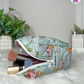 Mint Bloom Pouchie - Handmade By Ruby Rose, Printhaws Creations - Floral, Cotton, Medium (Carry-All Pouch Bag) – Laid Flat Filled