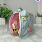 Mint Bloom Pouchie - Handmade By Ruby Rose, Printhaws Creations - Floral, Cotton, Medium (Carry-All Pouch Bag) – Upright Side Filled
