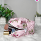 Blush Blossom Pouchie - Handmade By Ruby Rose, Printhaws Creations - Floral, Cotton, Medium (Carry-All Pouch Bag) – Laid Flat Filled
