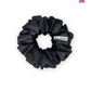 Eclipse Scrunchie - Handmade By Ruby Rose, Printhaws Creations, Black, Satin, Medium (4x4 inches) - Laid Flat