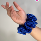 Galaxia Scrunchie - Handmade By Ruby Rose, Printhaws Creations, Royal Blue, Satin, Medium (4x4 inches) - Wrist Style