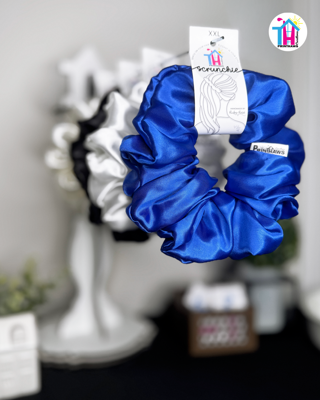 Creations, Royal Blue, Satin, XXL (6x6 inches) - Tagged Display Angle