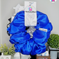 Galaxia Scrunchie - Handmade By Ruby Rose, Printhaws Creations, Royal Blue, Satin, XXL (6x6 inches) - Tagged Display Front