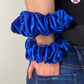 Galaxia Scrunchie - Handmade By Ruby Rose, Printhaws Creations, Royal Blue, Satin, XXL (6x6 inches) And Medium (4x4 inches) - Wrist Style