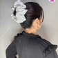Moonbeam Scrunchie - Handmade By Ruby Rose, Printhaws Creations, White, Satin, XXL (6x6 inches) - Hair Bun Style