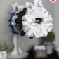 Moonbeam Scrunchie - Handmade By Ruby Rose, Printhaws Creations, White, Satin, XXL (6x6 inches) - Tagged Display Angle