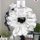 Moonbeam Scrunchie - Handmade By Ruby Rose, Printhaws Creations, White, Satin, XXL (6x6 inches) - Tagged Display Front