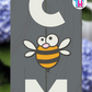 Bee - Vertical Sign Swappable By Printhaws Creations, 3D Accent (Approx. 8 × 8 in)