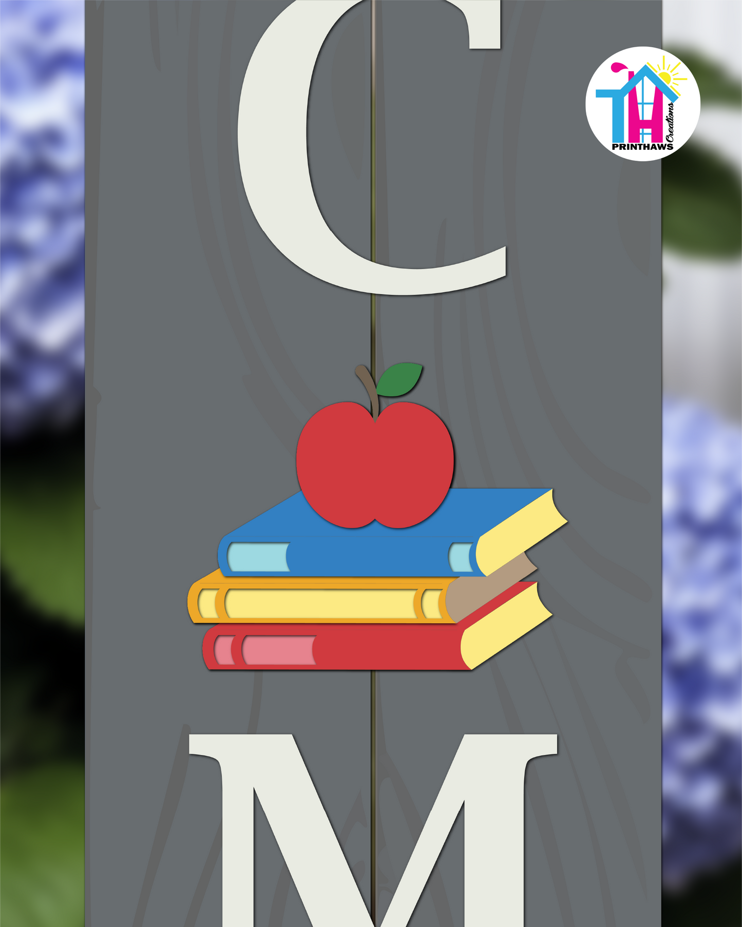 Books - Vertical Sign Swappable By Printhaws Creations, 3D Accent (Approx. 8 × 8 in)