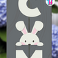 Bunny - Vertical Sign Swappable By Printhaws Creations, 3D Accent (Approx. 8 × 8 in)
