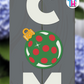 Christmas Ball Green - Vertical Sign Swappable By Printhaws Creations, 3D Accent (Approx. 8 × 8 in)