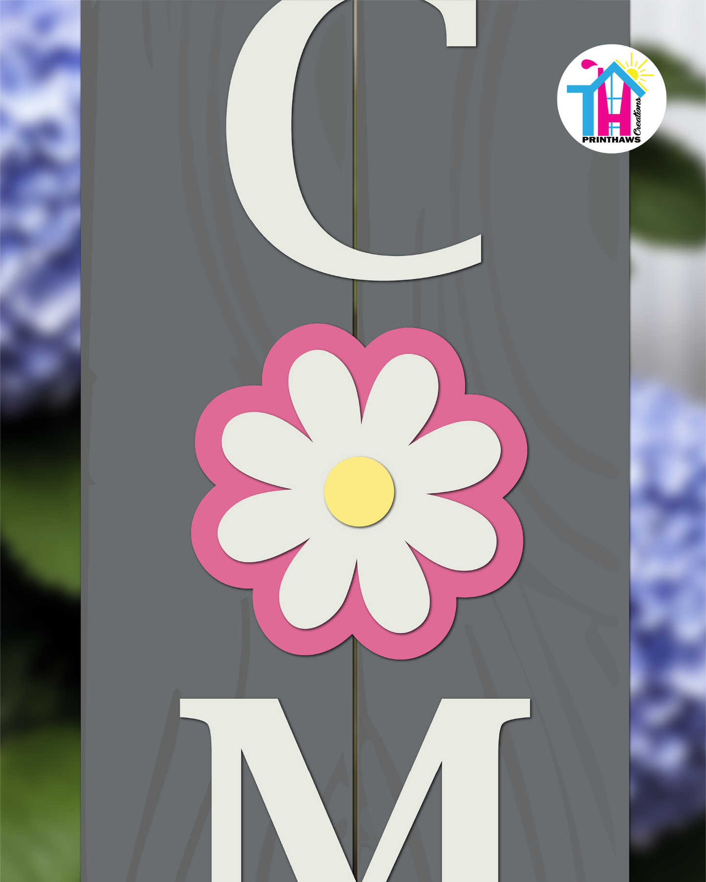 Cosmos Candystripe - Vertical Sign Swappable By Printhaws Creations, 3D Accent (Approx. 8 × 8 in)