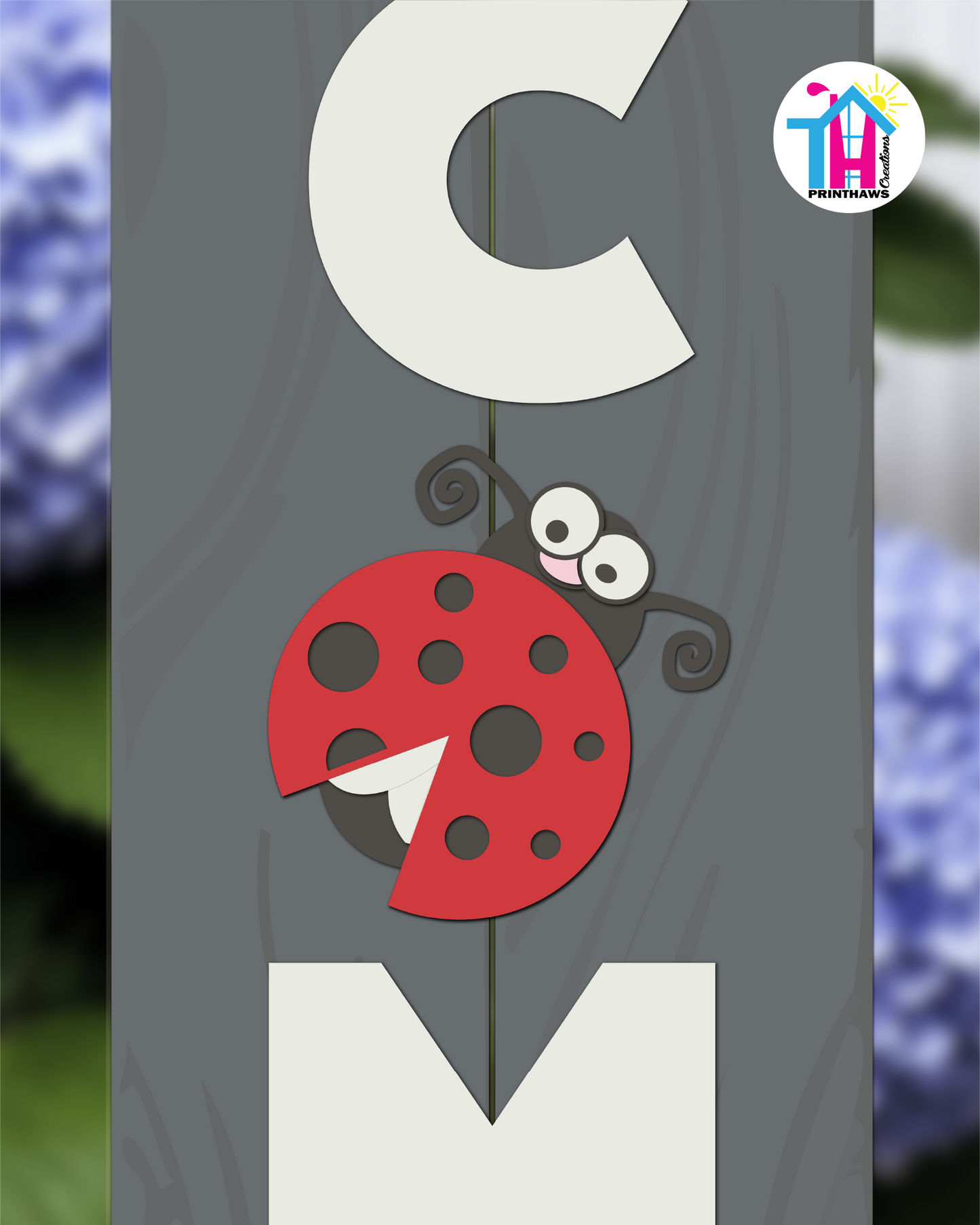 Lady Bug - Vertical Sign Swappable By Printhaws Creations, 3D Accent (Approx. 8 × 8 in)