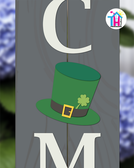 Leprechaun Hat - Vertical Sign Swappable By Printhaws Creations, 3D Accent (Approx. 8 × 8 in)