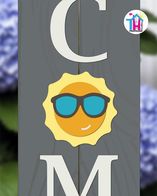 Sun Cool - Vertical Sign Swappable By Printhaws Creations, 3D Accent (Approx. 8 × 8 in)