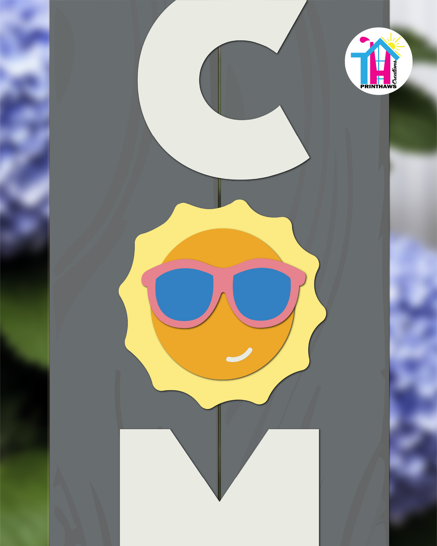 Sun Hot - Vertical Sign Swappable By Printhaws Creations, 3D Accent (Approx. 8 × 8 in)