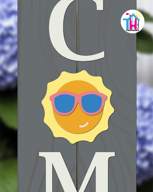 Sun Hot - Vertical Sign Swappable By Printhaws Creations, 3D Accent (Approx. 8 × 8 in)