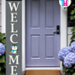 WELCOME - Vertical Sign Base (Transitional Font, Gray Base) By Printhaws Creations, Wooden Porch Sign (Approx. 6 ft x 1 ft)