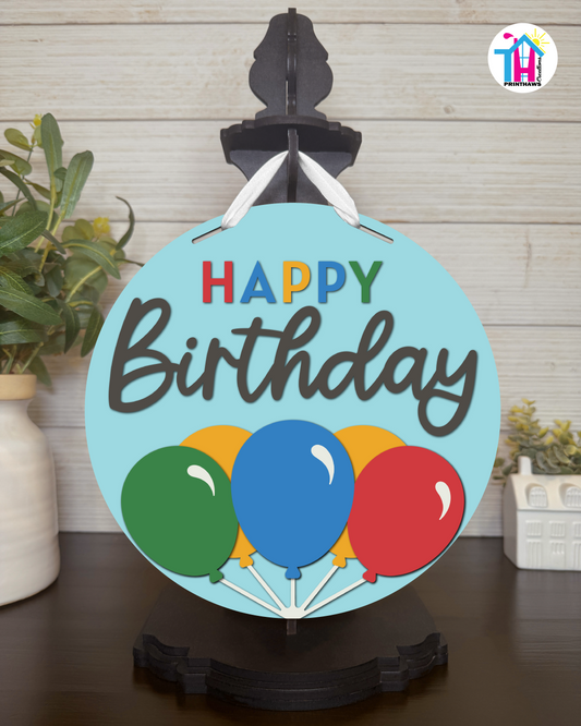 Retro Quest - Birthday Tabletop Decor By Printhaws Creations, 10" Round Wooden Shelf Sign, Layered Hand-Painted Home Decor