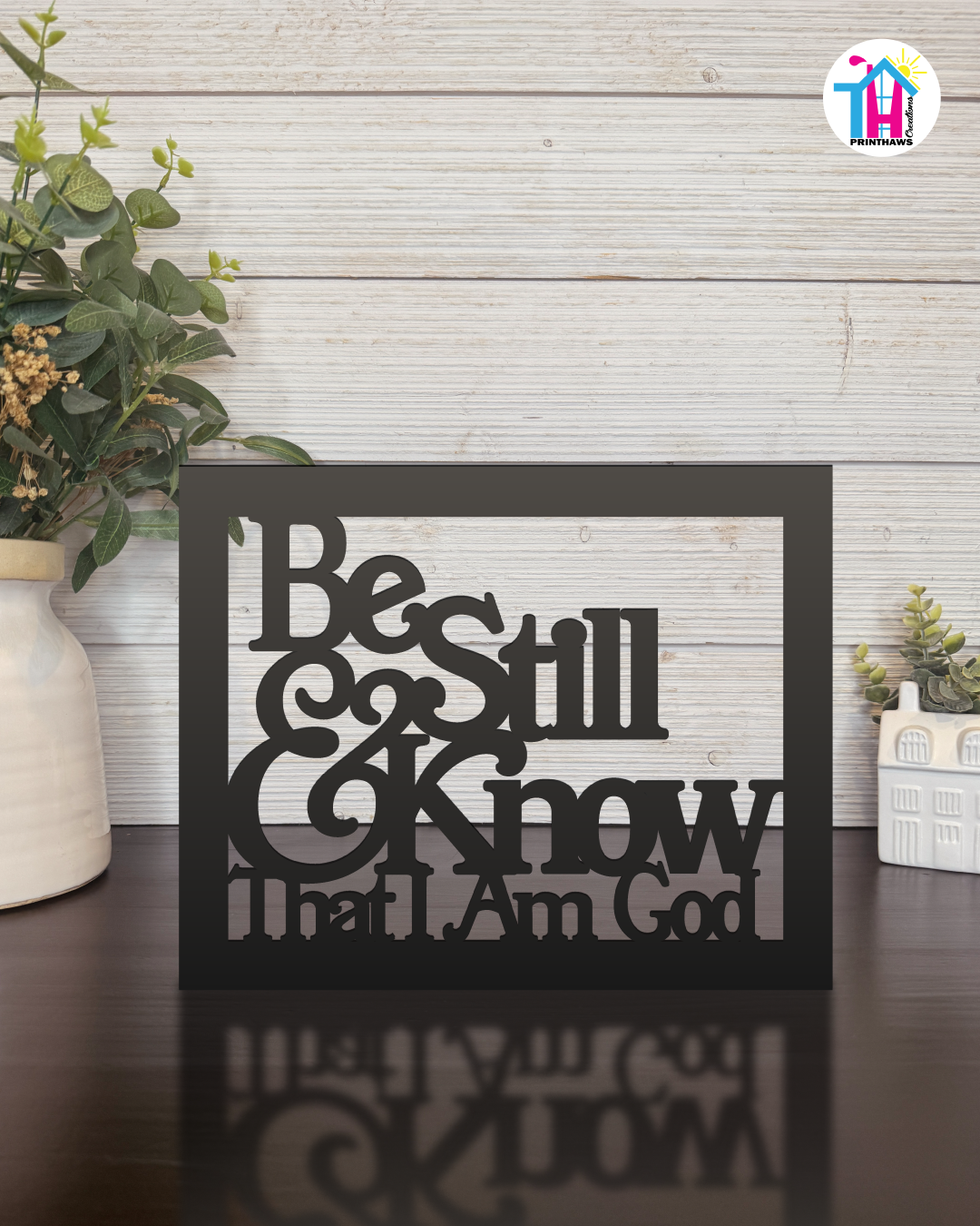 Be Still - Faith Silhouette Versatile Decor By Printhaws Creations, Laser-Cut Wooden Tabletop or Wall Sign, Open-Cut Christian Home Decor