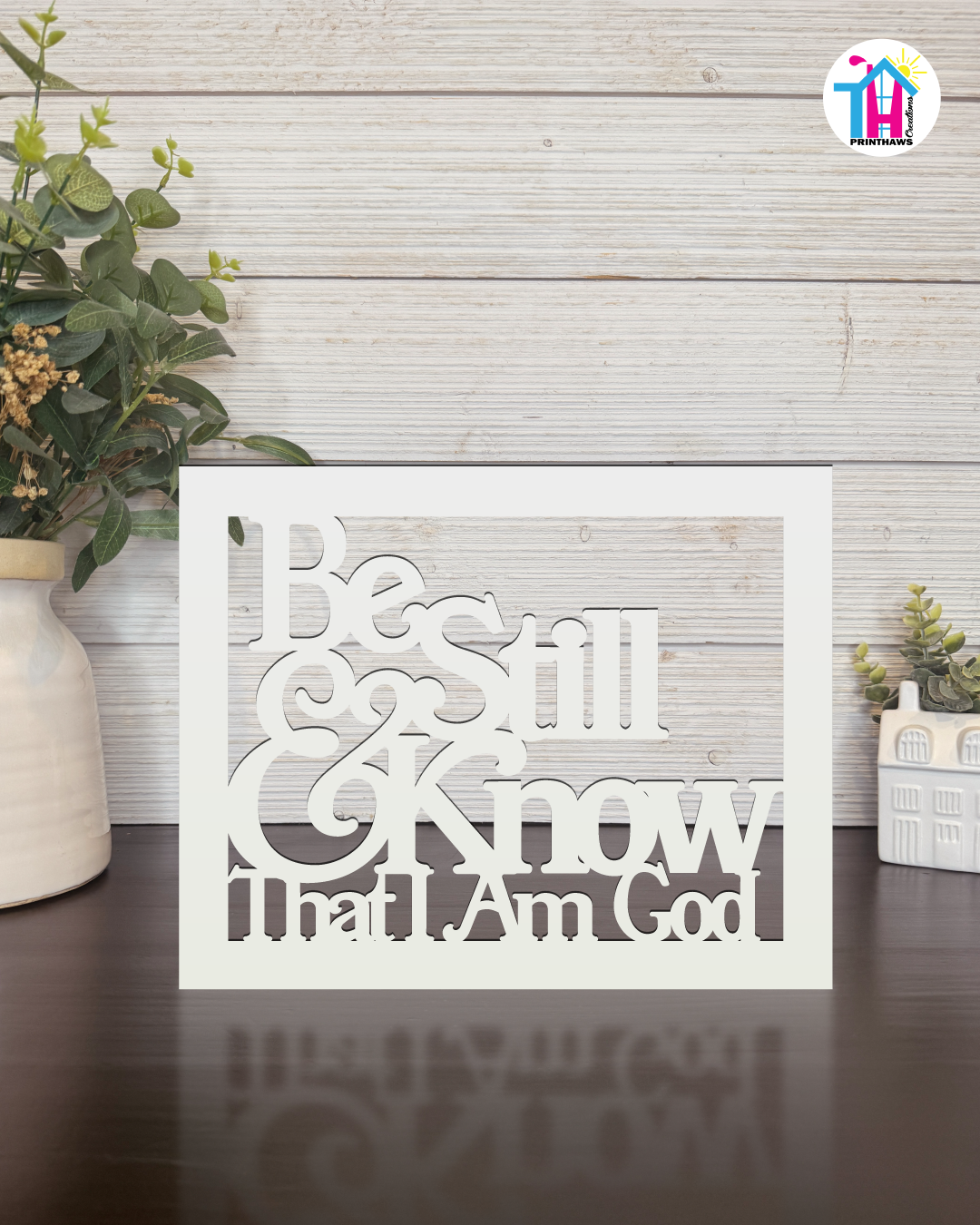 Be Still - Faith Silhouette Versatile Decor By Printhaws Creations, Laser-Cut Wooden Tabletop or Wall Sign, Open-Cut Christian Home Decor