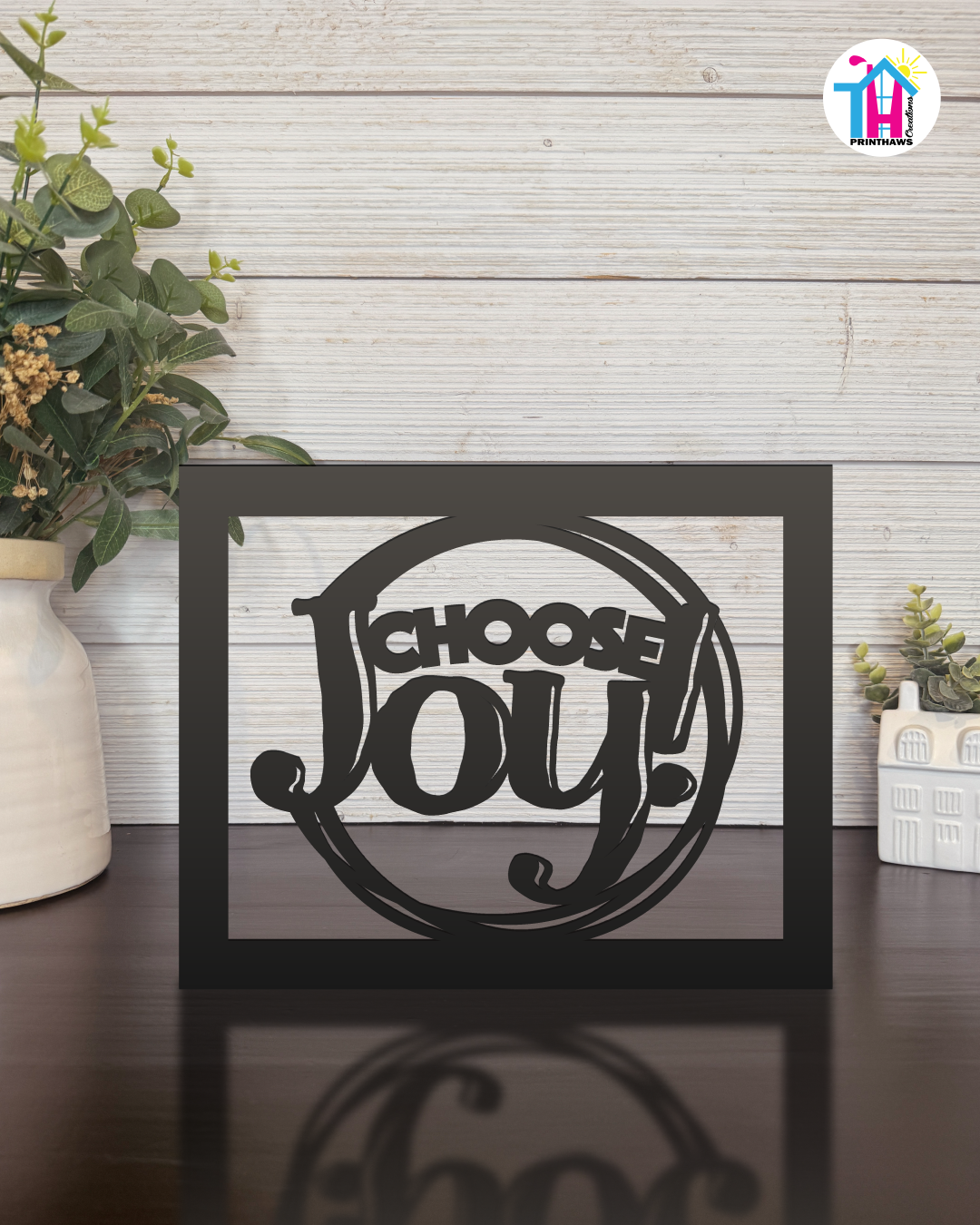 Choose Joy - Faith Silhouette Versatile Decor By Printhaws Creations, Laser-Cut Wooden Tabletop or Wall Sign, Open-Cut Christian Home Decor