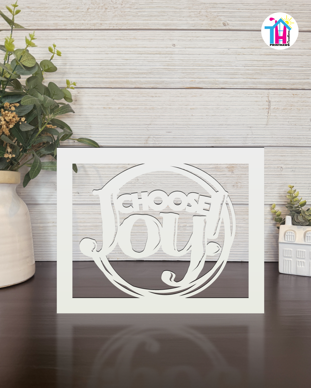 Choose Joy - Faith Silhouette Versatile Decor By Printhaws Creations, Laser-Cut Wooden Tabletop or Wall Sign, Open-Cut Christian Home Decor