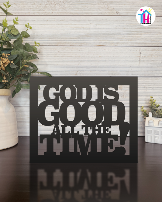 God Is Good - Faith Silhouette Versatile Decor By Printhaws Creations, Laser-Cut Wooden Tabletop or Wall Sign, Open-Cut Christian Home Decor