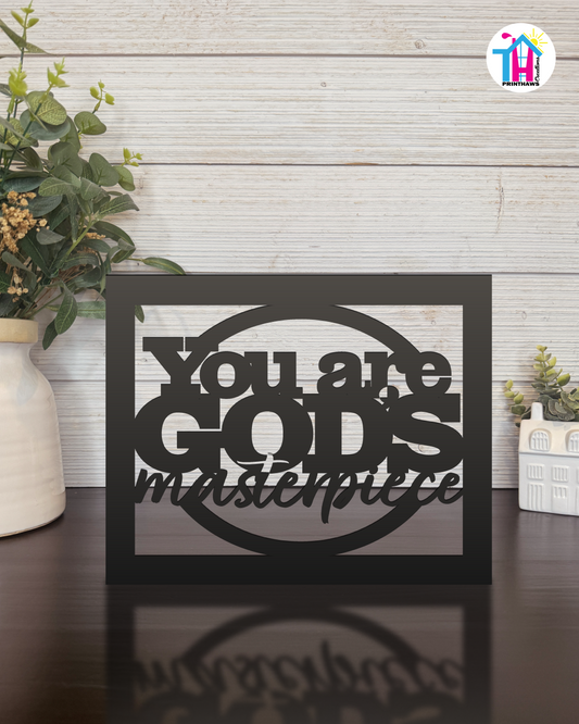 God’s Masterpiece - Faith Silhouette Versatile Decor By Printhaws Creations, Laser-Cut Wooden Tabletop or Wall Sign, Open-Cut Christian Home Decor