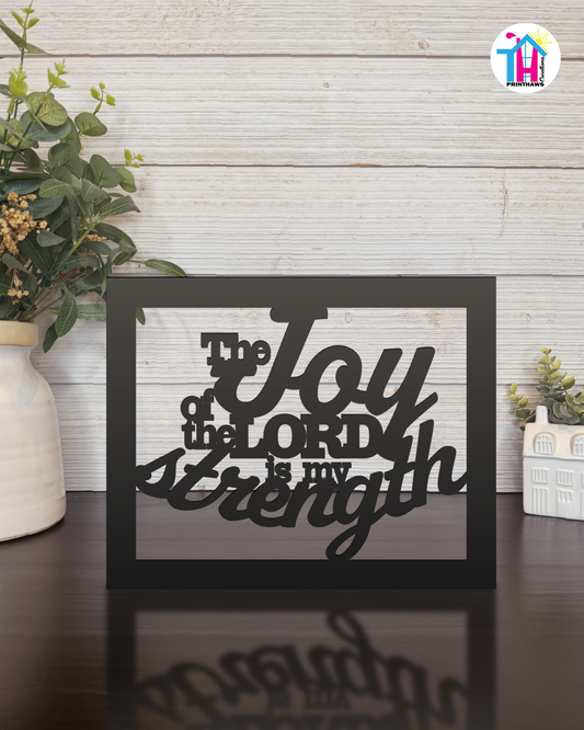 Lord Is My Strength - Faith Silhouette Versatile Decor By Printhaws Creations, Laser-Cut Wooden Tabletop or Wall Sign, Open-Cut Christian Home Decor